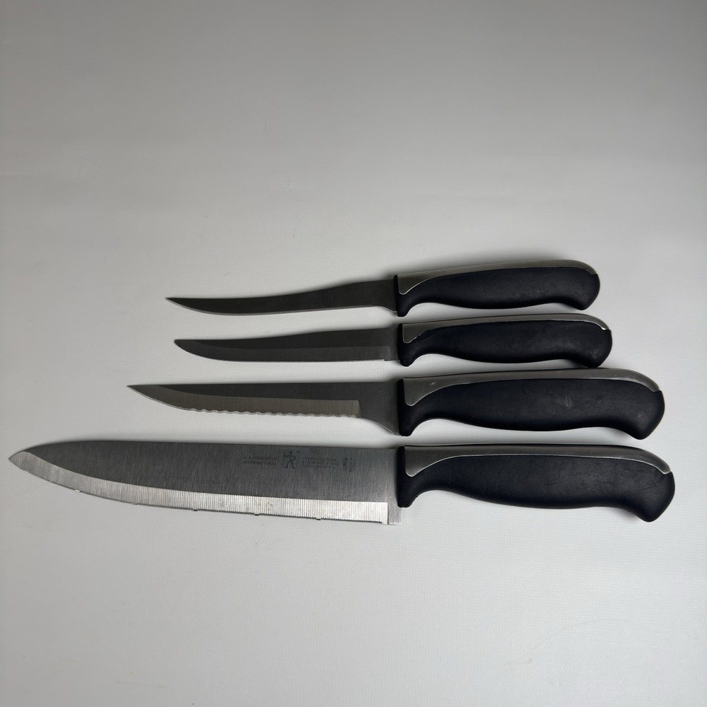 JA Henckels Everedge Plus Lot Of 4 Knives 15521-200 15524-140 15520-130 Black